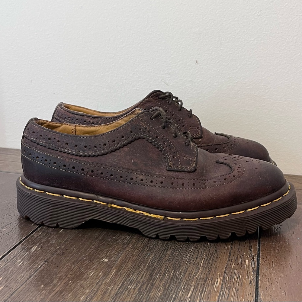 Dr. Martens Brown Wingtip Leather Flats - Picture 7 of 11